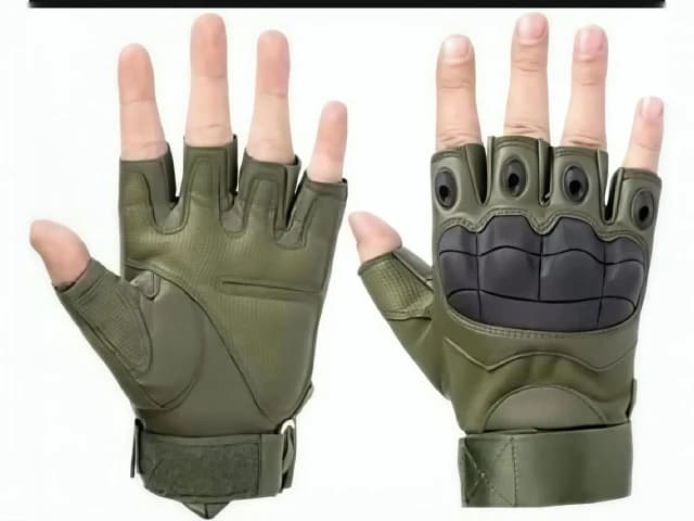 Half Finger Military Grade Tactical Outdoor Gloves Army Green for Bike Motorcycle Riding